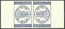 Finland 1956 - 100th anniversary of the first Finnish stamps; Stamp Exhibition FINLANDIA ’56, pair FDC