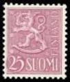 Finland 1959 - Coat of arms lion type m54 25mk lilac (block of 4) FDC