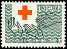 Finland 1963 - Red Cross 1963 3/3 - 0,30mk + 0,05mk Finnish Red Cross 100th anniv. grn