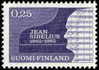 Suomi 1965 - Jean sibeliuksen syntymästä 100 v 1/2 0,25 mk Suomi 1965 - Jean sibeliuksen syntymästä 100 v 1/2 0,25 mk