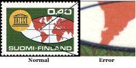 Suomi 1966 - UNECO 20 vuotta. Virhepainama, Chilen lahti Suomi 1966 - UNECO 20 vuotta. Virhepainama, Chilen lahti