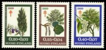 Finland 1969 - Anti tuberculosis 1969 Trees blocks of four FDC