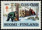 Suomi 1971 - Tuberkuloosi 1971 1/3 - 0,25 + 0,05mk Puunkaato ja kuljetus