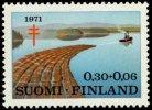 Suomi 1971 - Tuberkuloosi 1971 2/3 - 0,30 + 0,06mk Puutavaran nippu-uitto