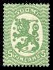 Suomi 1917 - Saarisen malli m17, 5p vihreä, ilman vesileimaa