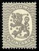 Suomi 1919 - Saarisen malli m17, 5p harmaa, ilman vesileimaa Suomi 1919 - Saarisen malli m17, 5p harmaa, ilman vesileimaa