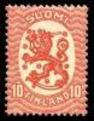Suomi 1917 - Saarisen malli m17, 10p punainen ilman vesileimaa Suomi 1917 - Saarisen malli m17, 10p punainen ilman vesileimaa