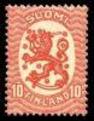 Finland 1917 - Coat of arms lion type m17, 10p red / rose without wm