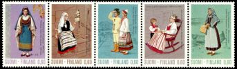 Finland 1973 - Regional costumes 1-5 strip of 5