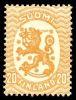 Suomi 1918 - Saarisen malli m17, 20p keltainen ilman vesileimaa Suomi 1918 - Saarisen malli m17, 20p keltainen ilman vesileimaa