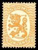 Finland 1918 - Coat of arms lion type m17, 20p yellow without wm