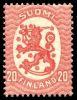 Finland 1920 - Coat of arms lion type m17, 20p red without wm