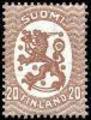 Finland 1929 - Coat of arms lion type m17, 20p brown without wm, B perfor