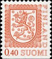 Suomi 1987 - Leijonamalli m75 0,40mk oranssi tyyppi II Du alareuna hammastamaton