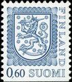 Suomi 1987 - Leijonamalli m75 0,60mk sininen tyyppi II Du alareuna hammastamaton