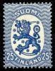 Suomi 1917 - Numerokuusilo 31-5-1919 Saarisen malli m17, 25p t.sininen, ilman vesileimaa