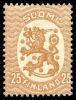 Finland 1919 - Coat of arms lion type m17, 25p brown without wm