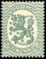 Finland 1929 - Coat of arms lion type m17, 40p blue green without wm, type II A