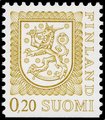 Suomi 1987 - Leijonamalli m75 0,20mk oliivin vihreä tyyppi II Du alareuna hammastamaton
