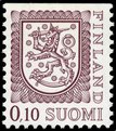Suomi 1987 - Leijonamalli m75 0,10mk lila tyyppi II Do yläreuna hammastamaton