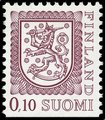 Suomi 1987 - Leijonamalli m75 0,10mk lila tyyppi II Du alareuna hammastamaton