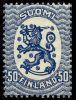 Suomi 1920 - Numerokuusilo 38-10-1919 Saarisen malli m17, 50p sininen ilman vesileimaa, A hammaste