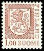 Finland 1989 - Coat of arms lion type m75 1,00mk red brown type II Ax