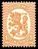 Finland 1930 - Coat of arms lion type m17, 1mk orange without wm (1930)