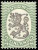 Finland 1921 - N:o block of six 64-4-1921 Coat of arms lion type m17, 2mk green/black without wm