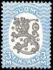 Suomi 1921 - Numerokuusilo 89-3-1924 Saarisen malli m17, 3mk sininen/musta ilman vesileimaa