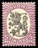 Suomi 1917 - Saarisen malli m17, 5mk lila/musta ilman vesileimaa Suomi 1917 - Saarisen malli m17, 5mk lila/musta ilman vesileimaa