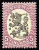 Suomi 1917 - Saarisen malli m17, 5mk lila/musta ilman vesileimaa