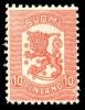 Finland 1918 - Coat of arms lion Vaasa type m18 10 p red