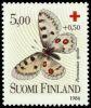 Suomi 1986 - Punainen Risti 1986 perhosia 3/3 - 5,00 + 0,50mk apolloperhonen Suomi 1986 - Punainen Risti 1986 perhosia 3/3 - 5,00 + 0,50mk apolloperhonen