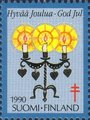 Suomi 1990 - Joulumerkki 1990 Joulukynttilät 4/10 Suomi 1990 - Joulumerkki 1990 Joulukynttilät 4/10