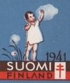 Suomi 1941 - Joulumerkki 1941 Tyttö niityllä (hammastamaton pari)