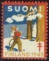 Suomi 1943 - Joulumerkki 1943 Motinhakkaajapoika Suomi 1943 - Joulumerkki 1943 Motinhakkaajapoika