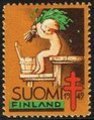 Suomi 1949 - Joulumerkki 1949 Poika saunoo