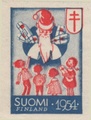 Suomi 1954 - Joulumerkki 1954 Joulupukki (hammastamaton pari)