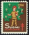 Finland 1956 - Christmas Seal 1956 Child and christmas tree