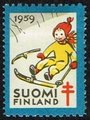 Finland 1959 - Christmas Seal 1959 Downhill skier