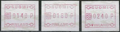 Suomi 1988 - ATM 3 140, 180, 240 p (04.01.1988) Suomi 1988 - ATM 3 140, 180, 240 p (04.01.1988)