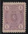 Suomi 1882 - Vaakunamalli 1875/1882 - 1mk violetti, B-hammaste (Leimapaino)