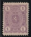 Suomi 1882 - Vaakunamalli 1875/1882 - 1mk violetti, B-hammaste (Leimapaino)