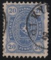 Finland 1882 - Coat of Arms type 1875/1882 - 20p blue, AB-perf. (Charta Sigillata Office)