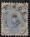 Finland 1882 - Coat of Arms type 1875/1882 - 20p blue, AB-perf. (Charta Sigillata Office)