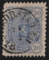 Finland 1882 - Coat of Arms type 1875/1882 - 20p blue, BA-perf. (Charta Sigillata Office)