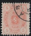 Finland 1882 - Coat of Arms type 1875/1882 - 5p orange, BA-perf. (Charta Sigillata Office)