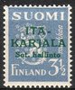 Finland 1941 - East Karelia M30 Lion 3 1/2 mk light grey blue, overprint in dark green