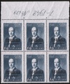 Finland 1942 - East Karelia Risto Ryti 2/6 1,75 mk, blue-grey N:o block of six 479-1-1942